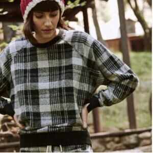 The Great College Sweatshirt in Black Lumber Plaid 1 Small